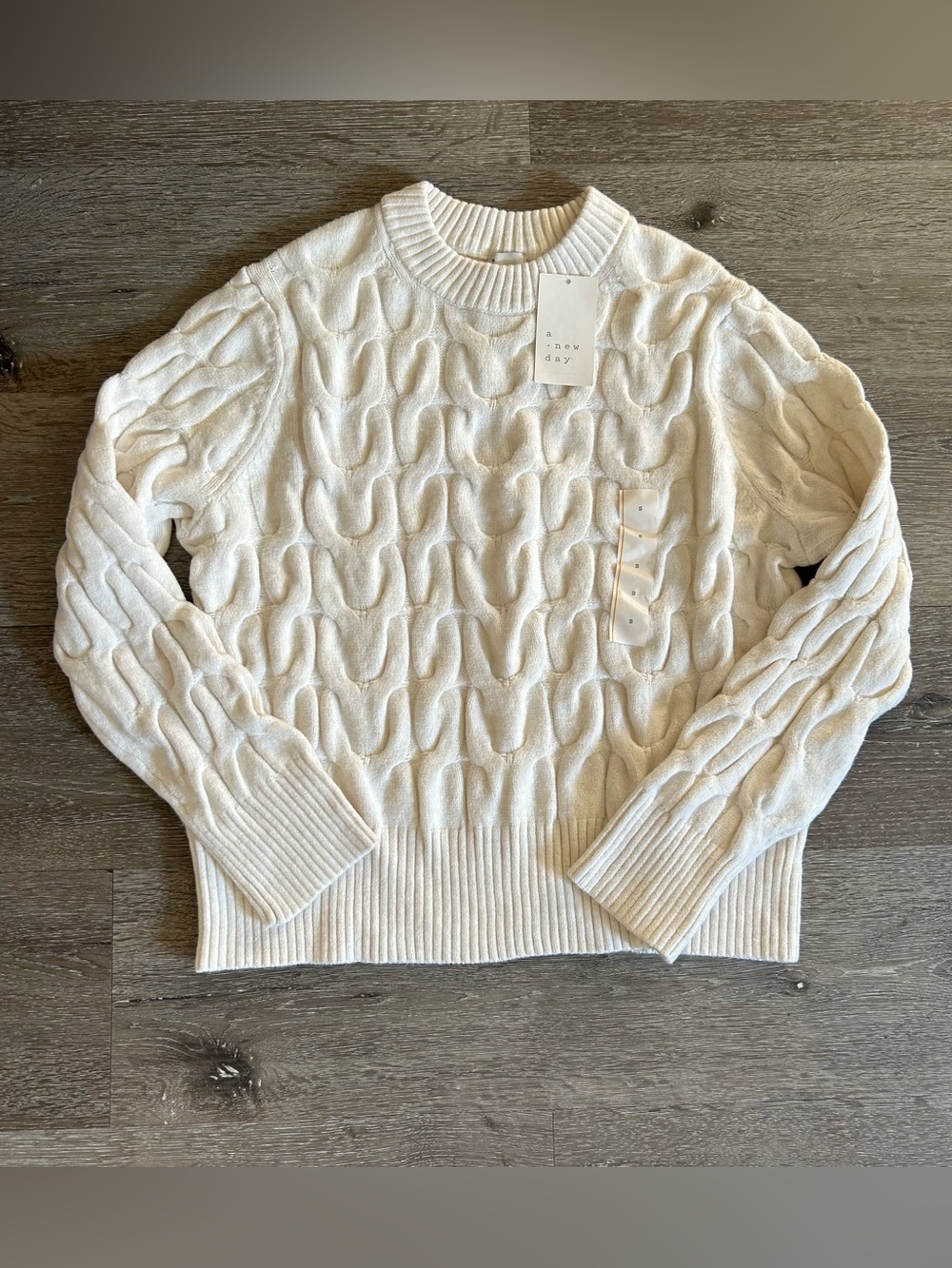 NWT Small A New Day Beige Knit Sweater